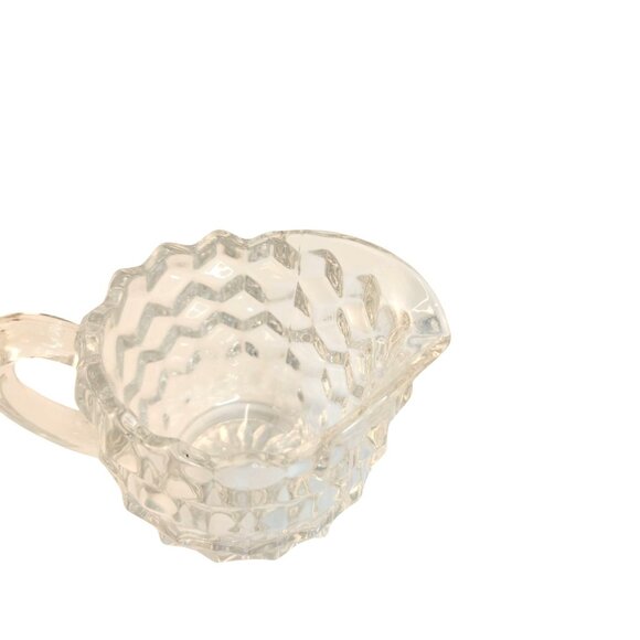 Vintage Fostoria American Cube Pattern Glass Vases, Glass Sugar and Creamer - Picture 12 of 13